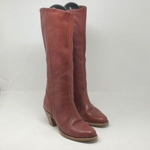 DEXTER Vintage Red Zip Up Boots Size 7